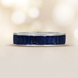 French Cut Baguette Sapphire Eternity Band Beverly Band Top View Artistic