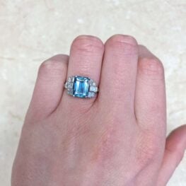 2.00ct Natural Aquamarine Cocktail Ring 12934 F2