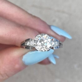 1.90ct Old European Cut Diamond Retro Era Engagement Ring Circa 1945 13290 F5