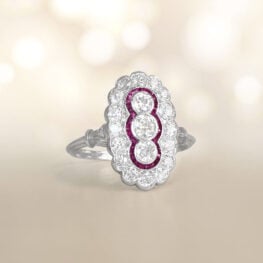 0.15 carats Old European Cut Diamond Ring Wolcott Ring 13367