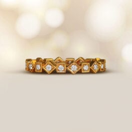 18k Yellow Gold and Diamond Eternity Band Sailsbury Band Top View Artistic