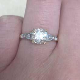 14k Yellow and White Gold Engagement Ring 13471 F3