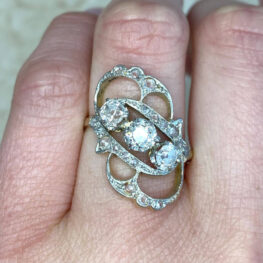 Additional Rose Cut Diamond Accented Art Nouveau Ring 13865 F2