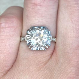 2.31ct L Color VS2 Clarity Old European Cut Diamond Platinum On 18k White Gold Ring 13973 F2