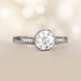 Platinum and Diamond Ring Riverview Ring Top View Artistic