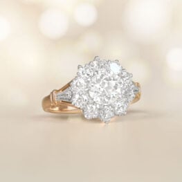 Cluster Engagement Ring Featuring GIA-certified 0.91 carat diamond ring Artistic Picture 14248