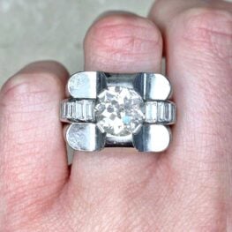 3.15ct Old European Cut Center Stone Vintage Engagement Ring 14262-F2
