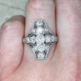North South Elongated Ring 0.98ct TDW 14358-F2