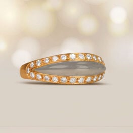 Cartier Yellow and White Gold Diamond Ring Top View Artistic