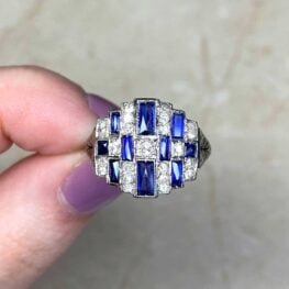 French Hallmarked Art Deco Ring Circa 1920 14538 F5