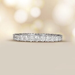 Platinum Shared Prong Diamond Band Orrville Band Top View