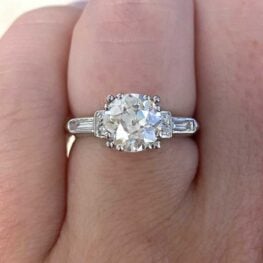 Hornsby Ring 1.63ct art deco era platinum diamond ring 14704-F2
