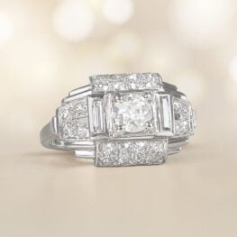 0.45 carats Old European Cut Diamond Ring Belmont Ring 14710