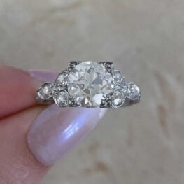 2.64ct old European cut diamond ring Clearview Ring 14726