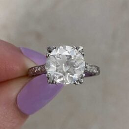 3.63 carat Old European Diamond Ring Hand Picture 14826