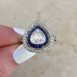 1.07ct Pear Shape Diamond Double Halo Ring - Allwood Ring 15098-F5