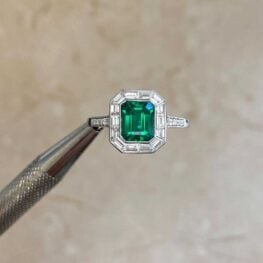Tavera Ring with round brilliant cut diamonds set along the shoulder and are micro-pave set