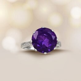 Art Deco 4.57ct Amethyst Bardonia Ring. Antique, Circa 1930 Top View Artistic