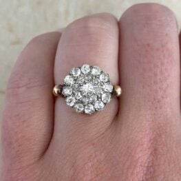 Newry Ring with an antique diamond cluster
