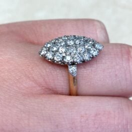 Diamond Accented Shoulder Flanking Top Diamond Engagement Cocktail Ring Lakewood Ring F4