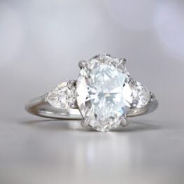 2.02ct Oval Cut Prong Set Three Stone Diamond Engagement Ring M24_4724
