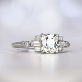 platinum engagement ring centering antique cushion cut diamond, Artistic Picture Lowville Ring 13013