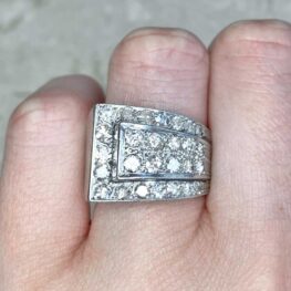 1.11ct TDW Single And Brilliant Cut Diamond Cocktail RingMAR102-F2